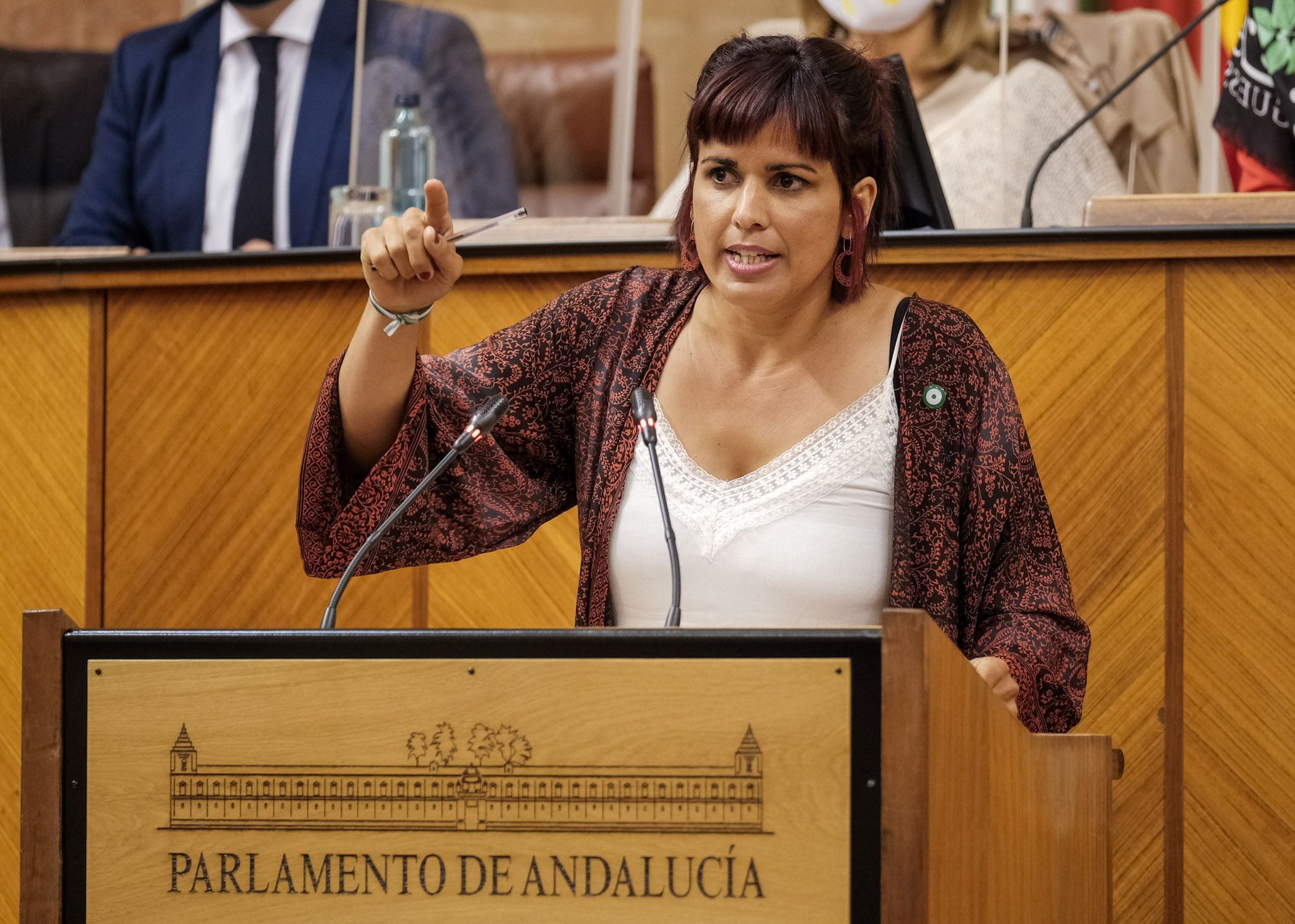 Teresa Rodríguez, diputada no adscrita, en el Parlamento andaluz.
