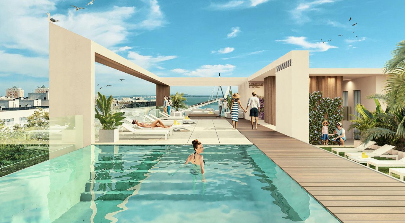 Pisos de lujo en  la avenida de la Constitución de 1812 de Cádiz.