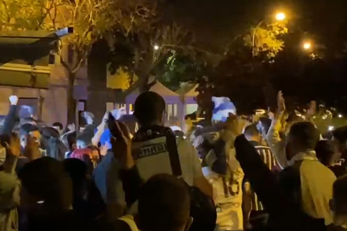 Un momento de la celebración del Xerez DFC en el entorno de Chapín.