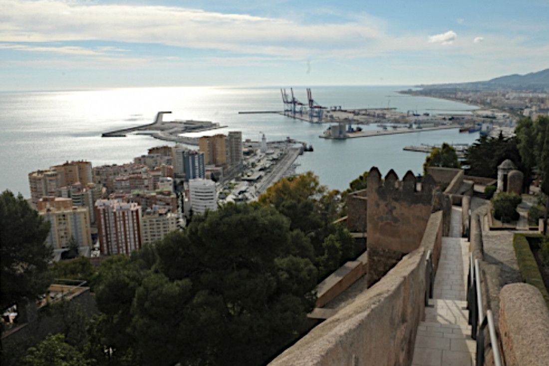 Vistas de Málaga desde el Castillo de Gibralfaro.
