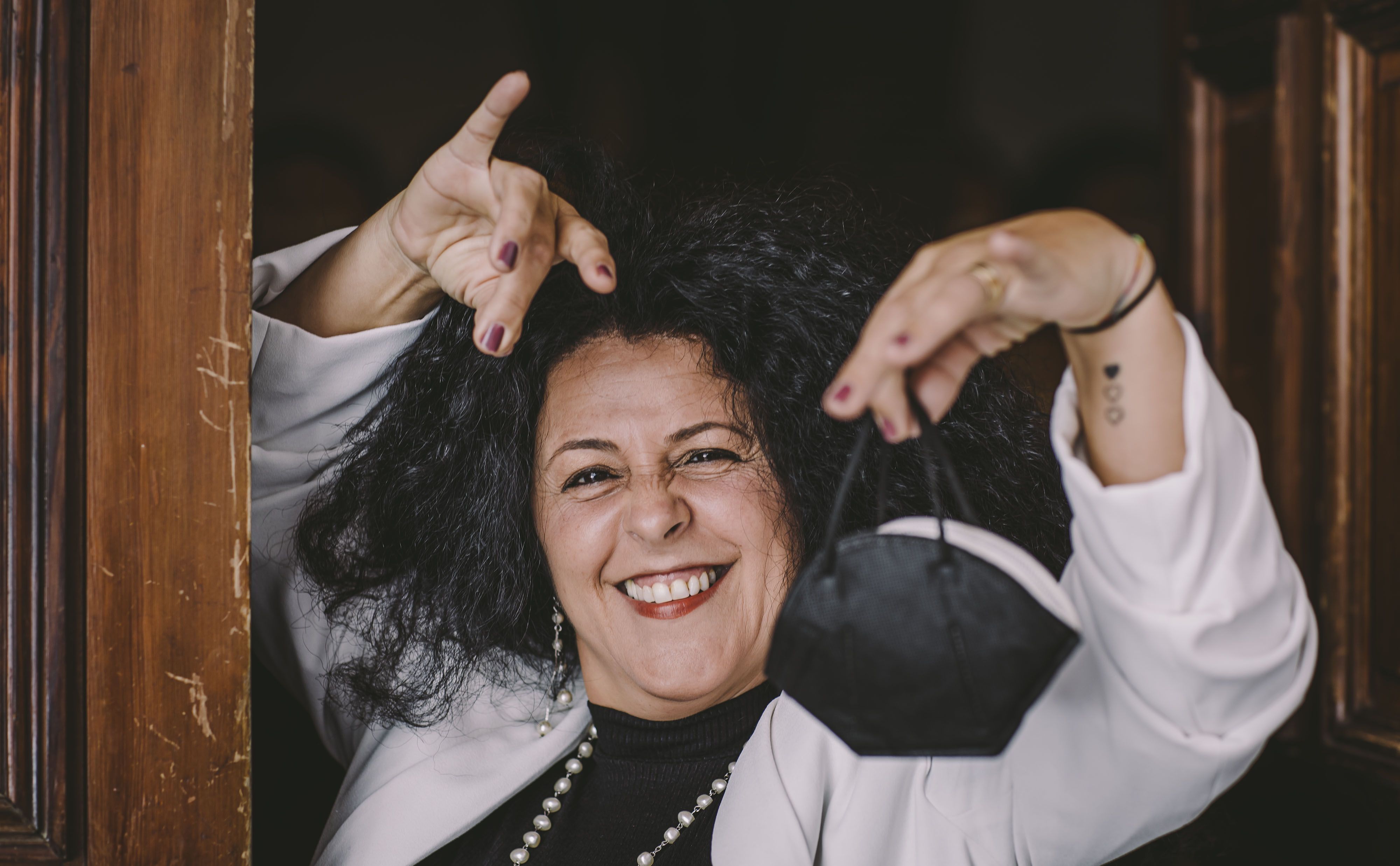 La polifacética cantaora jerezana Melchora Ortega, retratada en la Casa del Vino, tras su rueda de prensa previa al montaje que trae al 25 Festival de Jerez.