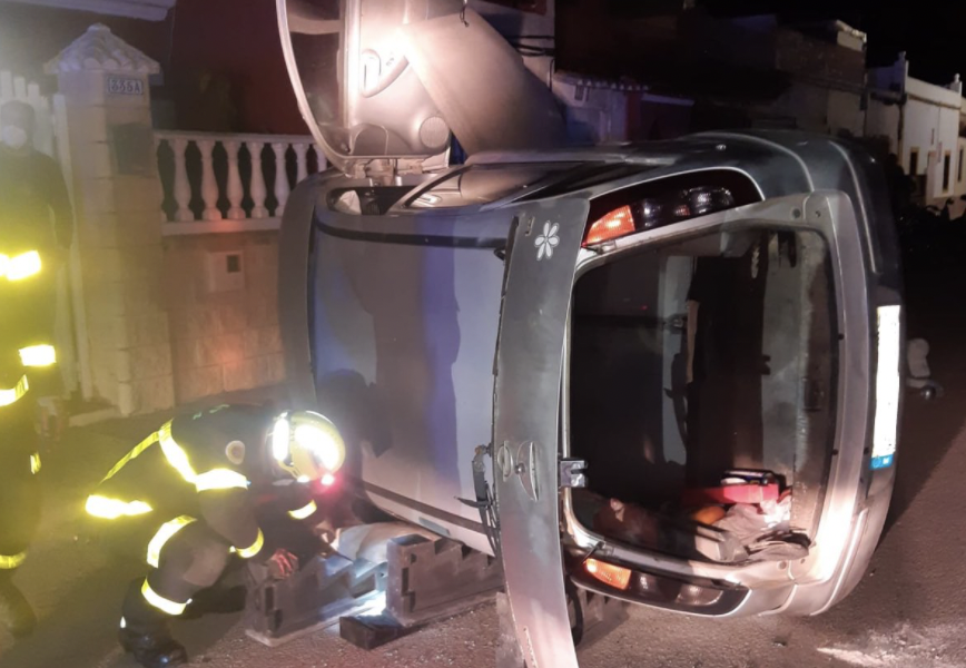 Estado del vehículo accidentado en San Fernando. CBPC