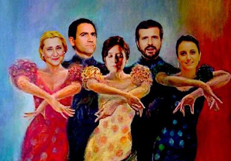 Varios líderes del PP, en un montaje publicado por @muzeriqui.