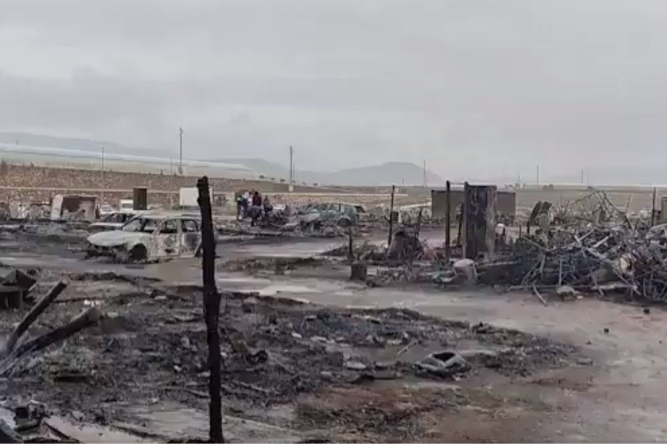 El estado en la que ha quedado el poblado chabolista de Níjar.