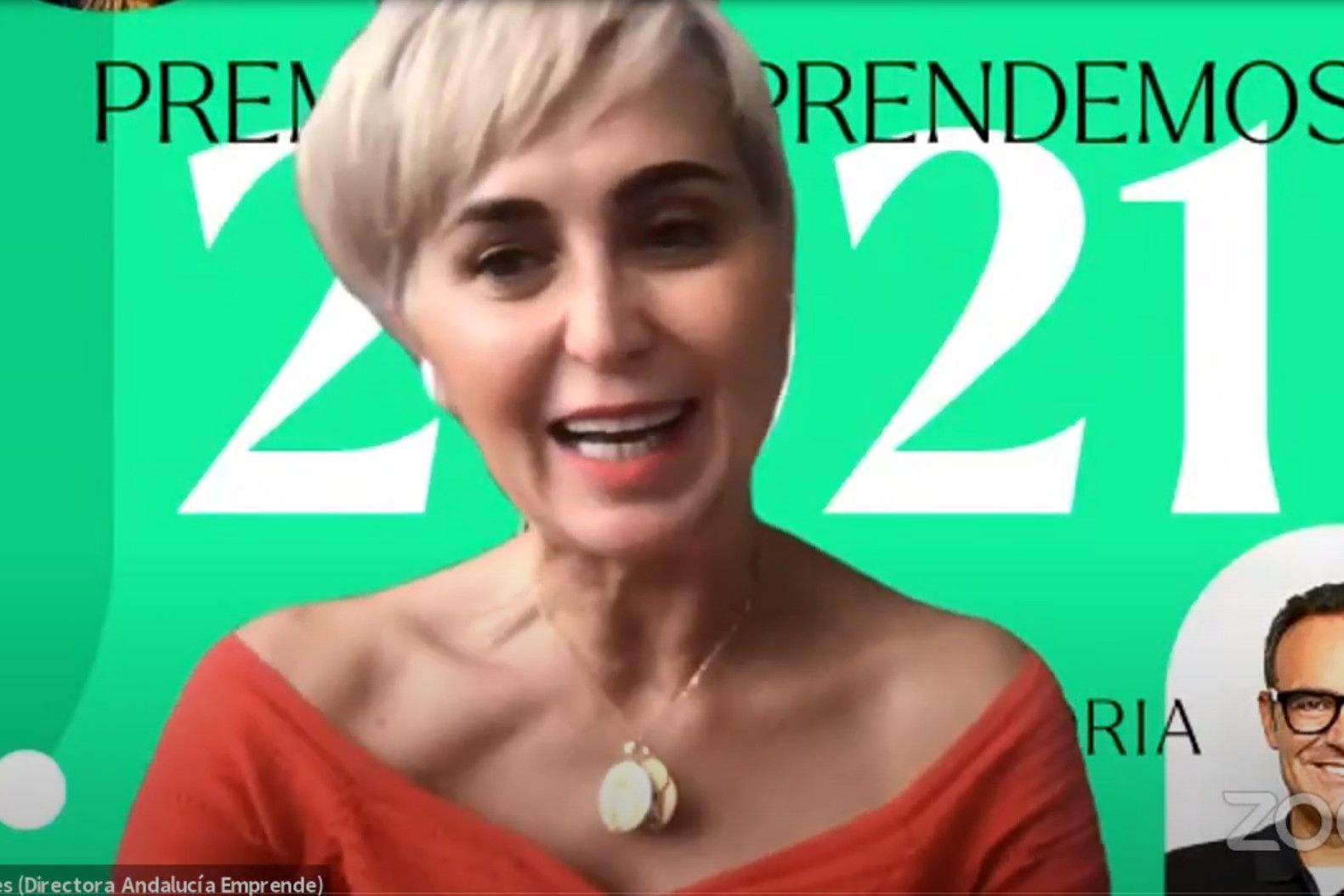 Rosa Siles, gerente de Andalucía Emprende, en un reciente debate online emitido en YouTube por la fundación.