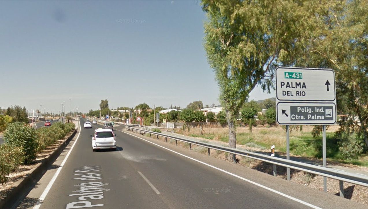 Carretera de Palma, zona cercana a los terrenos donde se instalará Amazon en Córdoba.