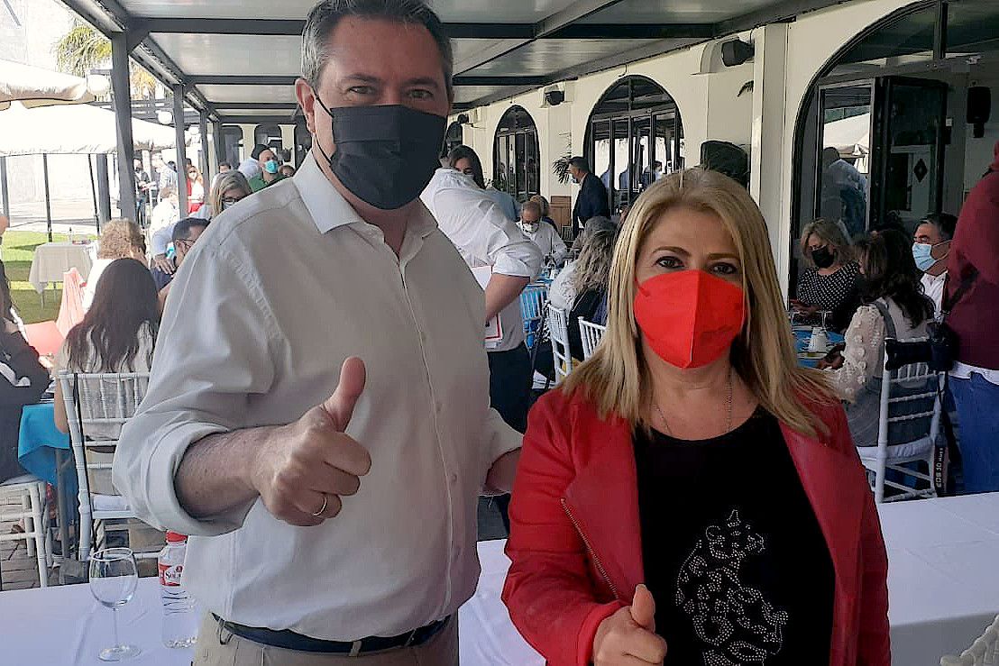 Espadas y Sánchez, en Jerez, este lunes.
