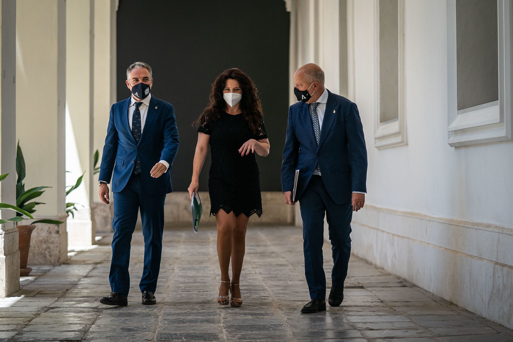 Bendodo, Ruiz e Imbroda, este martes, antes de la rueda de prensa tras el Consejo de Gobierno de la Junta.