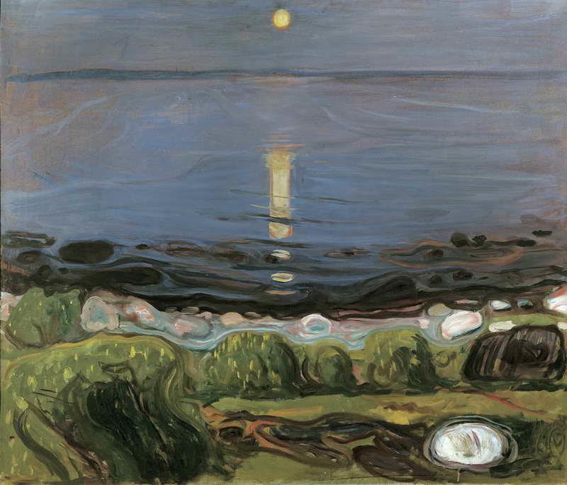 Noche de verano en la playa, de Edvard Munch.