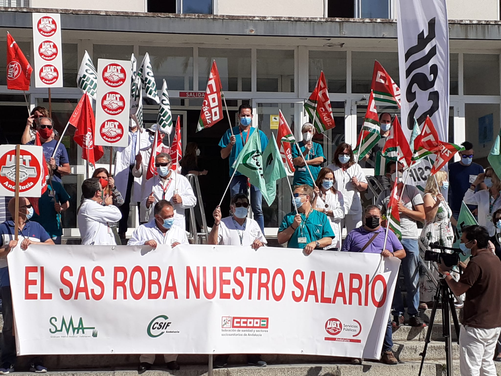 Movilizaciones en el Hospital de Jerez este martes.