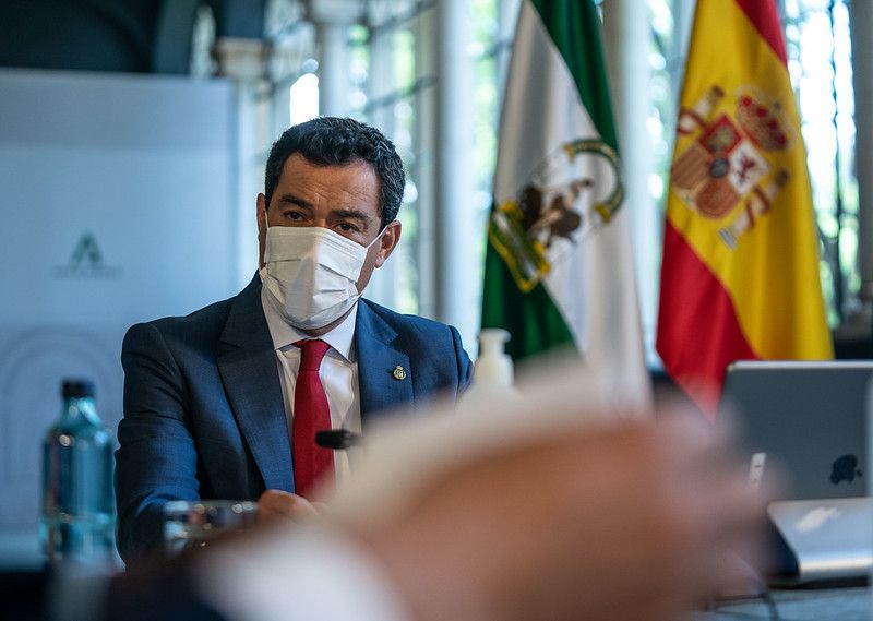 El presidente de la Junta de Andalucía, Juan Manuel Moreno, da positivo en coronavirus.