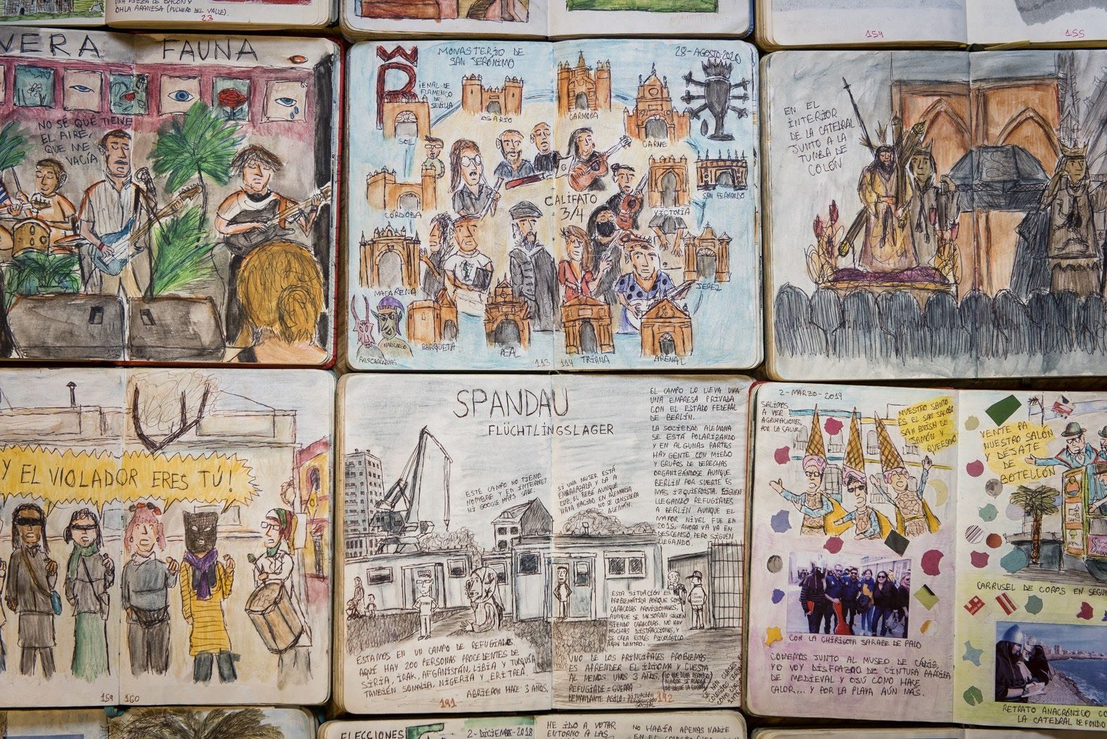 Algunos eventos dibujados por Bernar en sus diferentes cuadernos.