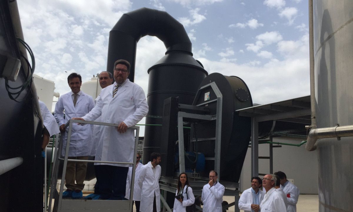 Una de las visitas de la Junta de Andalucía a la fábrica de Harinas de Andalucía de Tarifa.