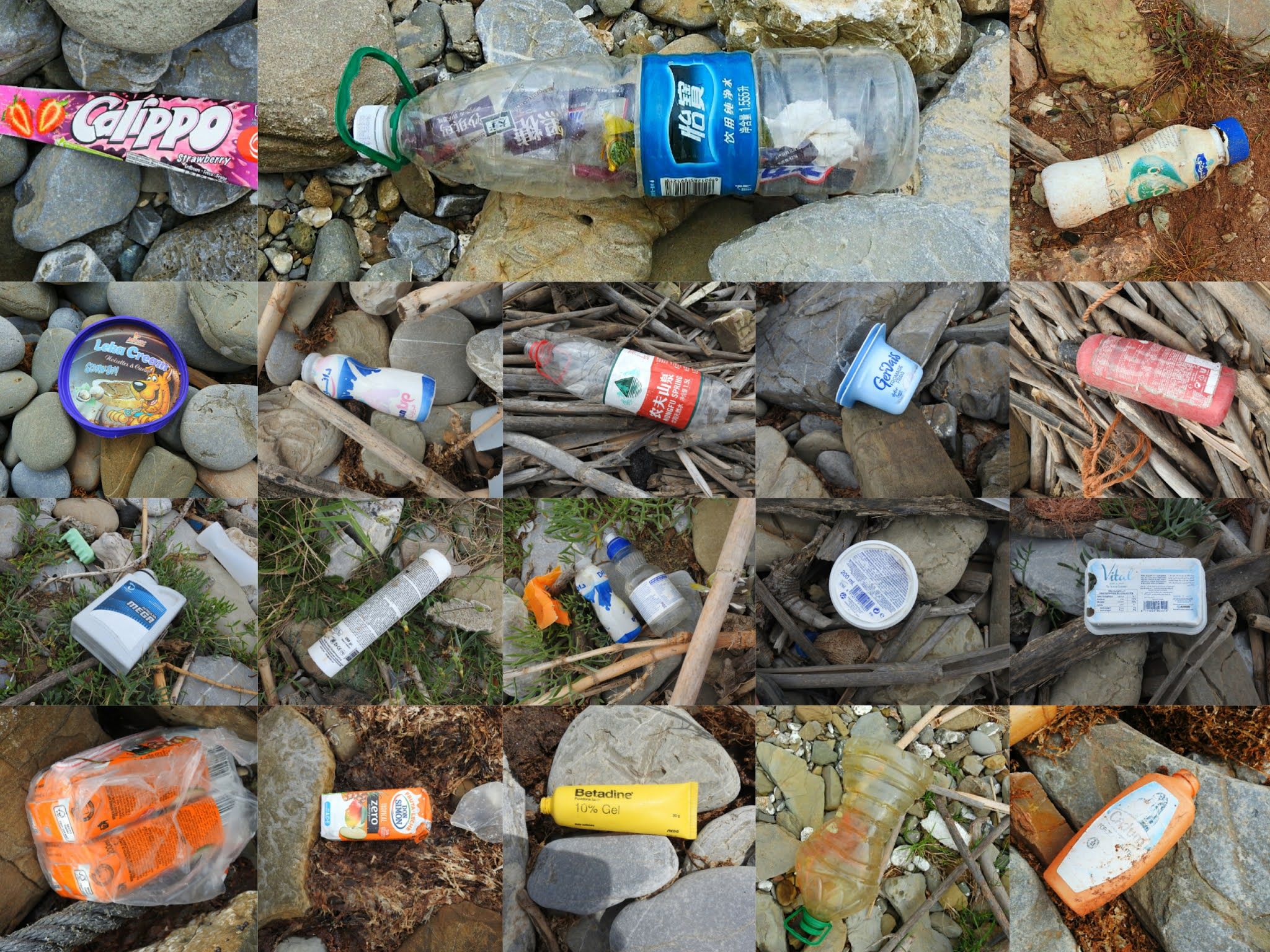 Basura en todos los idiomas en una de las calas de Algeciras. EL BOSQUE DE HOY Y DE MAÑANA