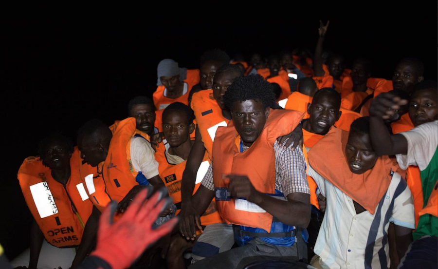 Inmigrantes rescatados por Open Arms.