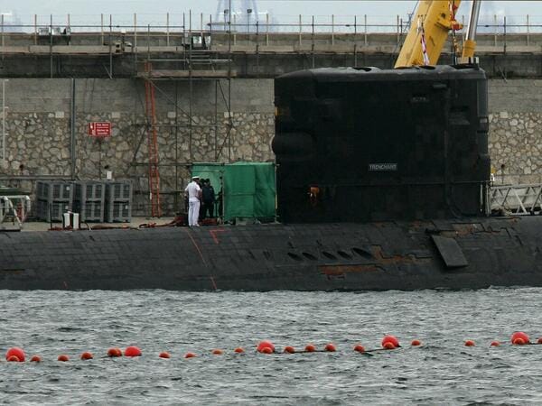 Un submarino nuclear atracado en Gibraltar.