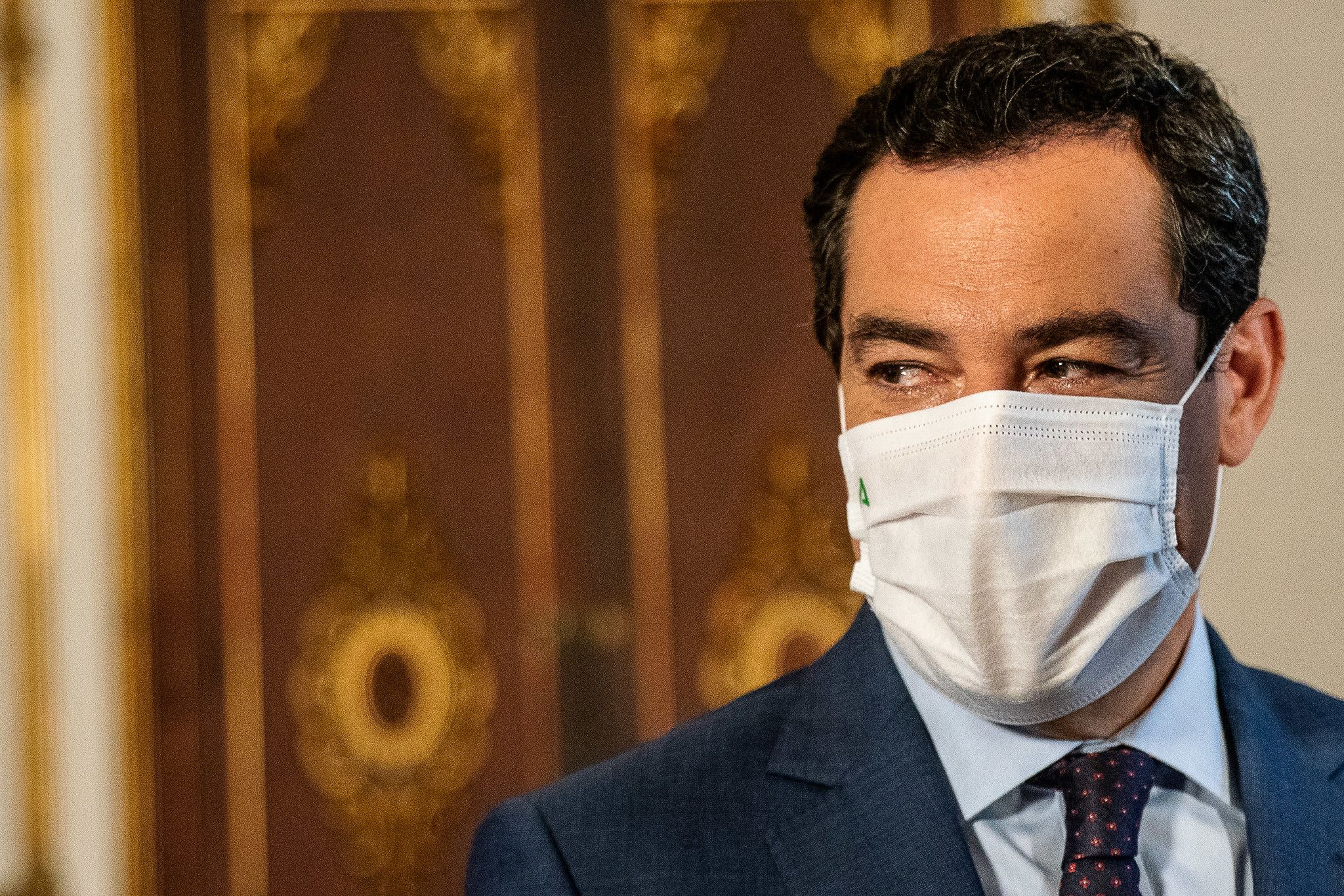 Moreno Bonilla, este pasado lunes en San Telmo, sede de la Presidencia de la Junta de Andalucía.