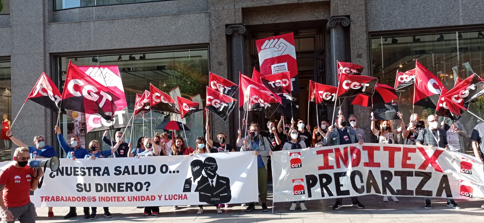 Las protestas de CGT por un cierre en Inditex.