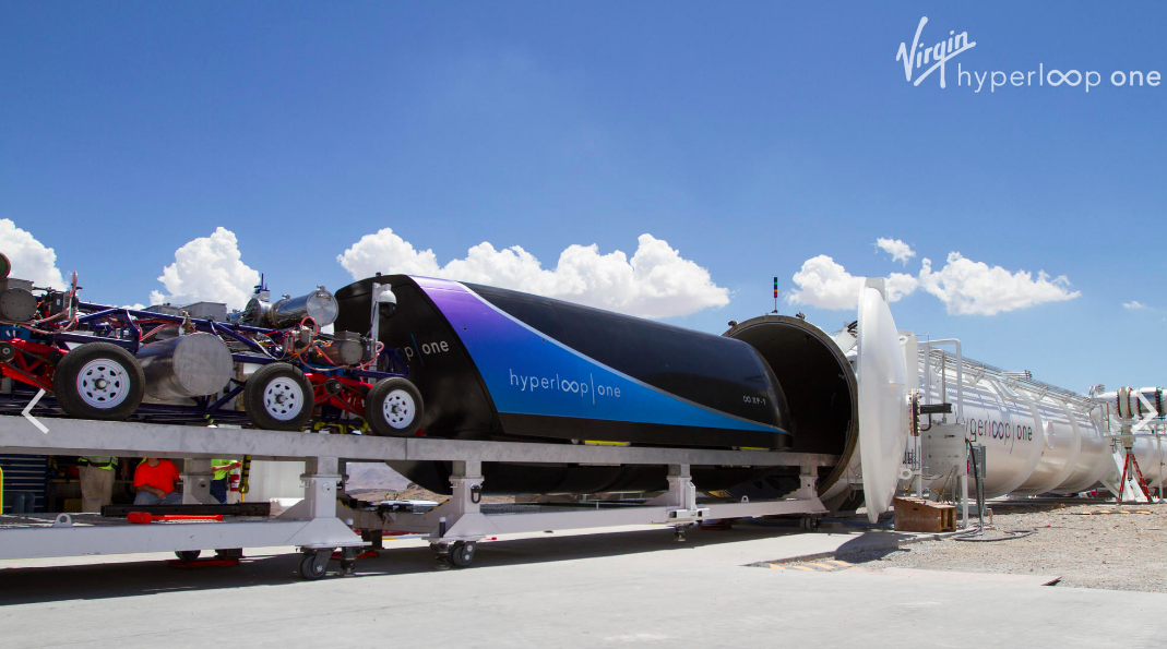 Prototipo del tren Hyperloop. FOTO: HYPERLOOP-ONE.COM