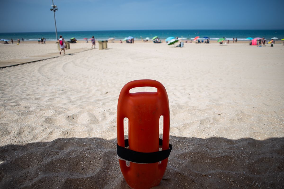 Playa de la Barrosa desde el puesto de salvamento marítimo.