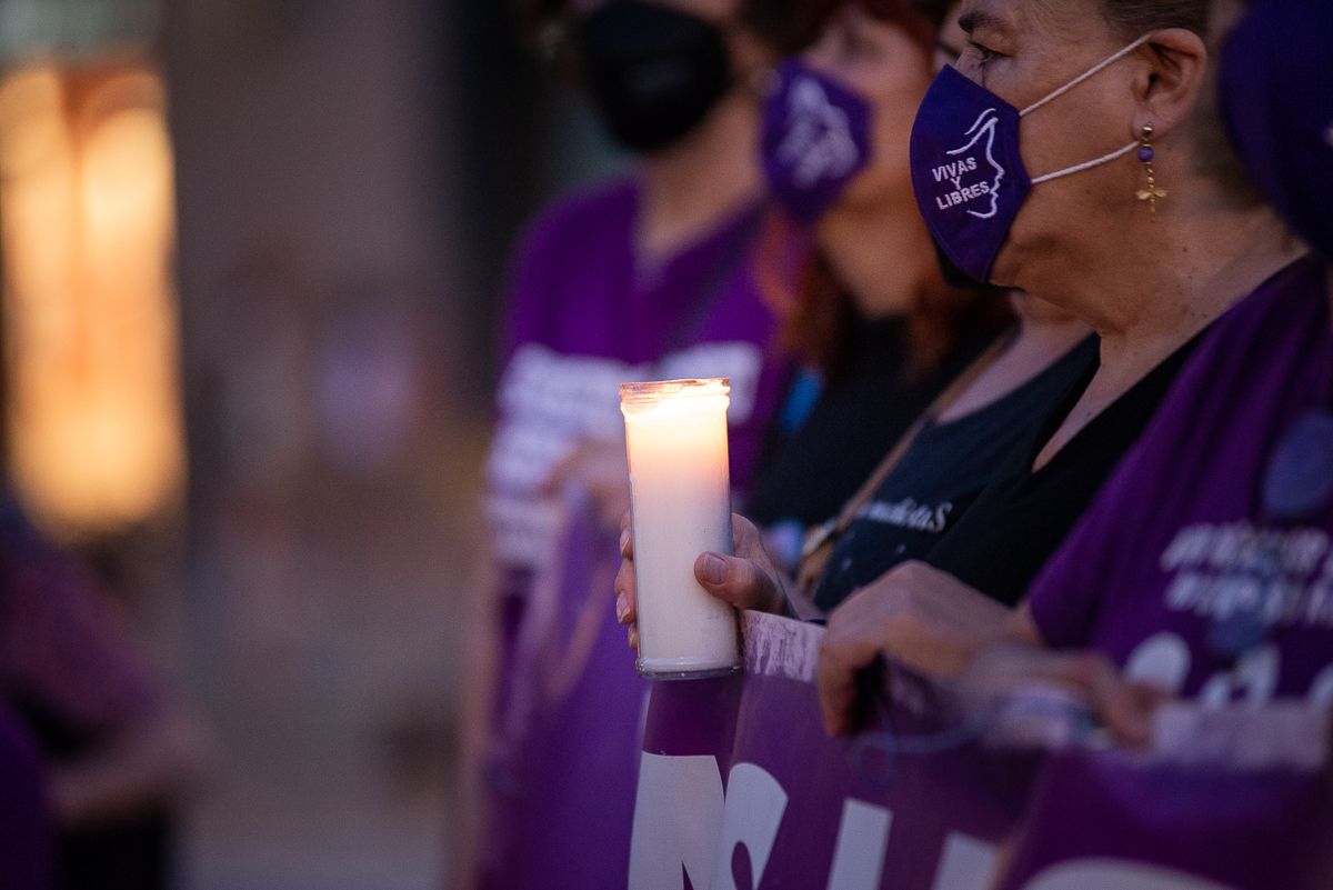 Manifestación feminista, las pensionistas se hacen oír. 