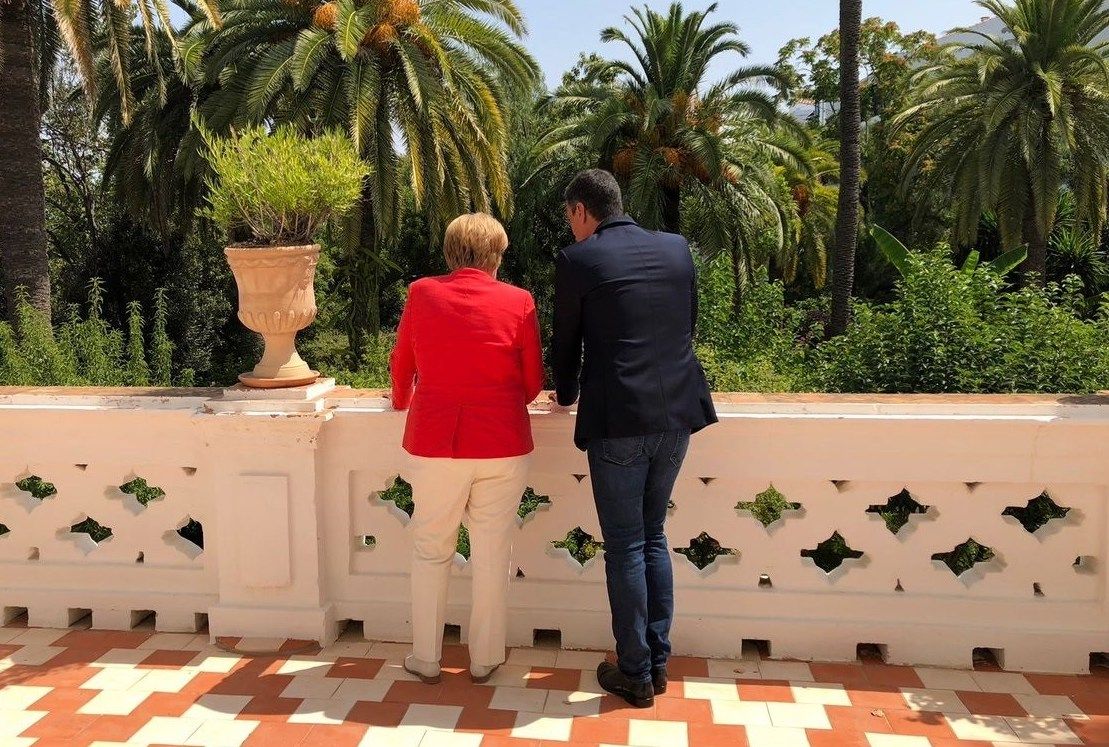 Angela Merkel y Pedro Sánchez, en Doñana.