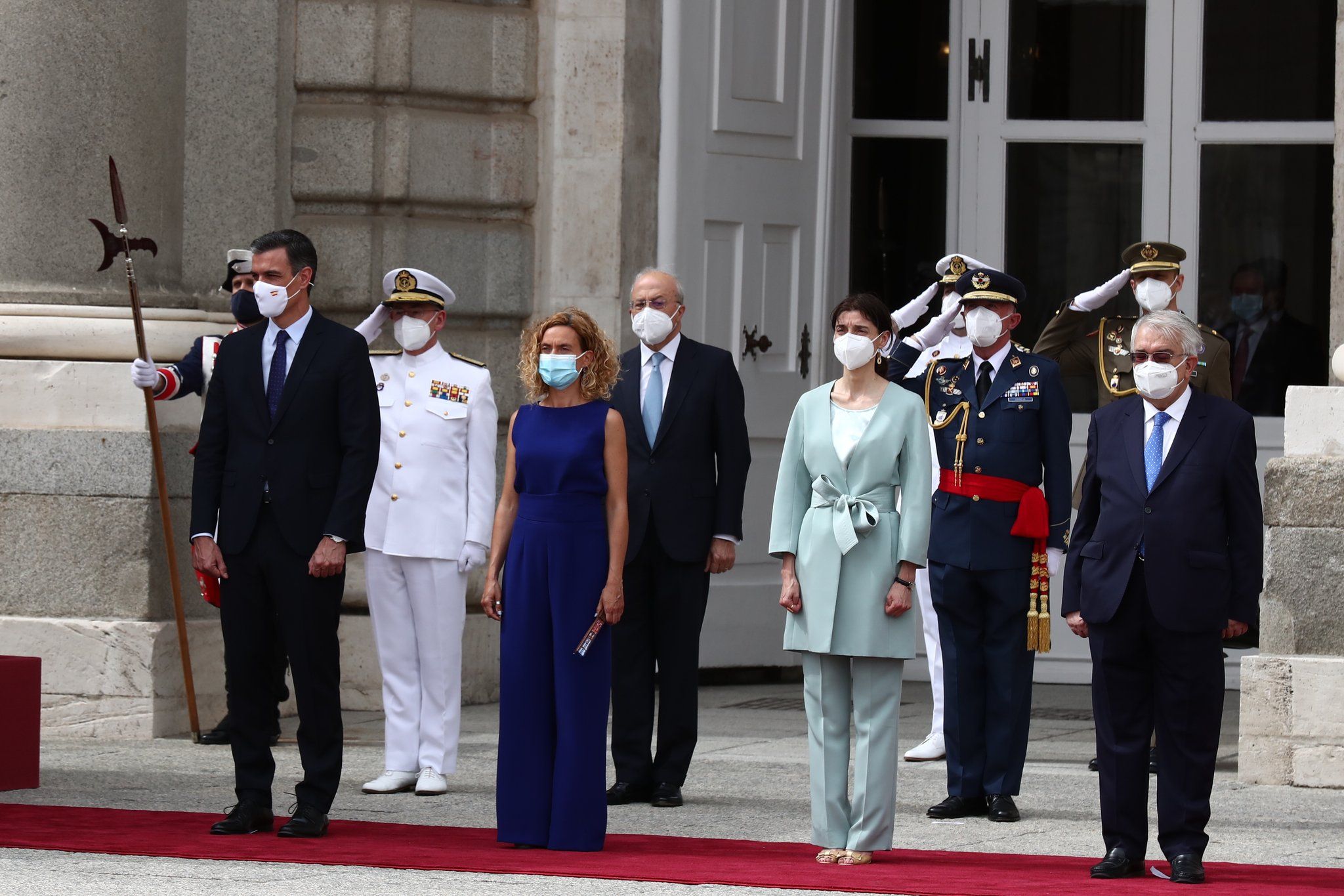 Un momento de la recepción de Estado al presidente surcoreano.