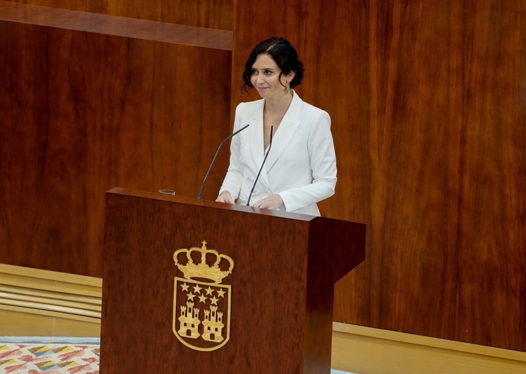 Isabel Díaz Ayuso, este jueves, en la Asamblea de Madrid.