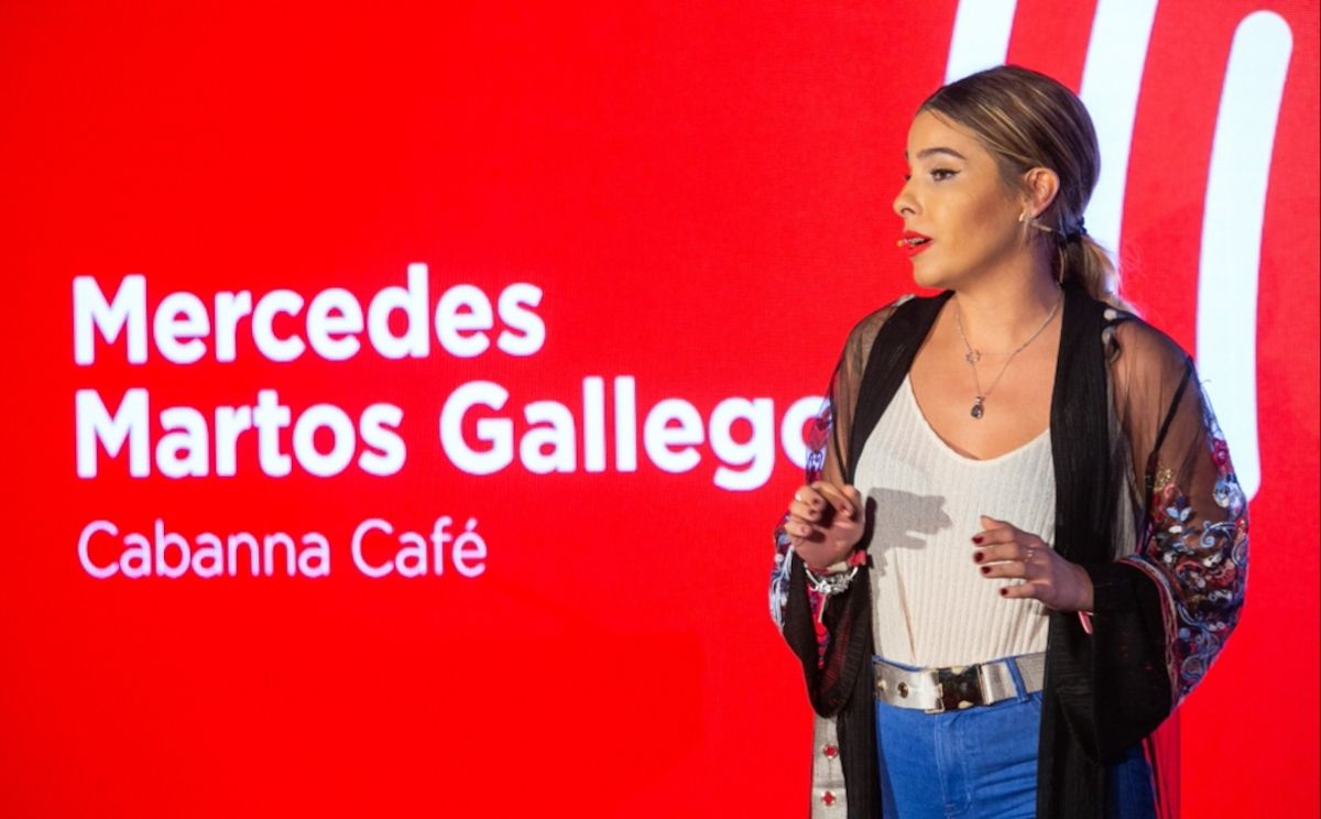 La emprendedora en la final de la III edición de Gira Mujeres de Coca-Cola.