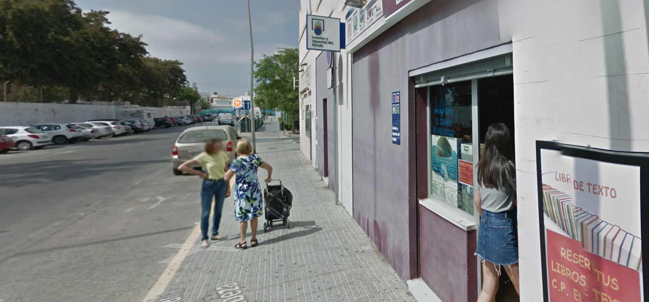 El despacho de Chiclana donde se selló el boleto de Bonoloto premiado, en una imagen de Google Maps. El despacho de Chiclana donde se selló el boleto de Bonoloto premiado, en una imagen de Google Maps.