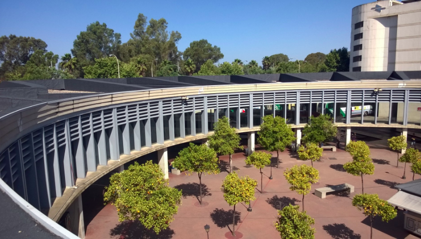 Imagen retrospectiva de la estación de autobuses de Huelva. FOTO: WIKIPEDIA