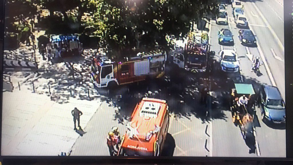 Los bomberos movilizados en el lugar.