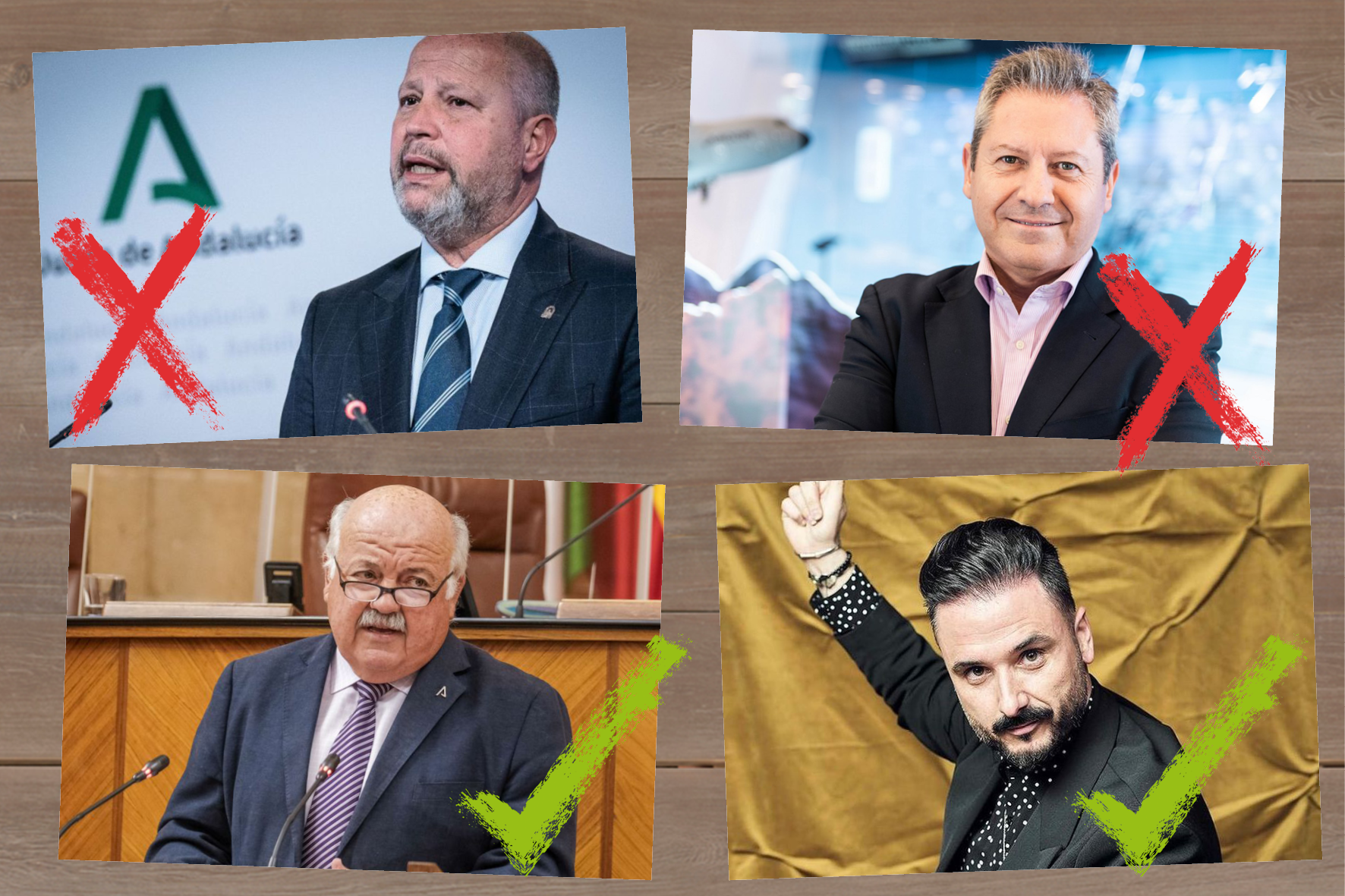 Imbroda, Gutiérrez, Aguirre y Rivera.