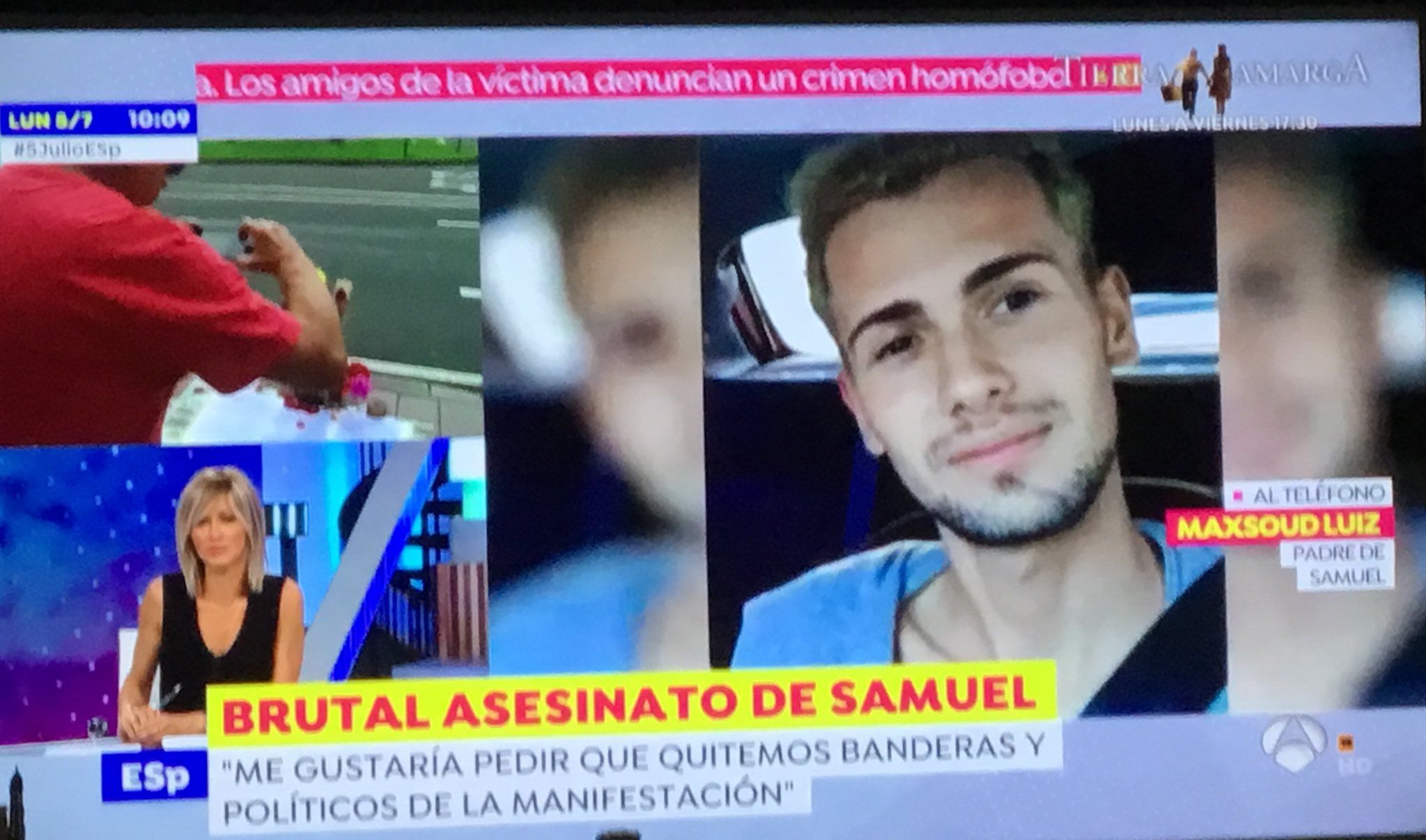 La "vomitiva" entrevista de Susana Griso al padre de Samuel: "No quiero que se utilice la muerte de mi hijo", en una captura de Twitter.