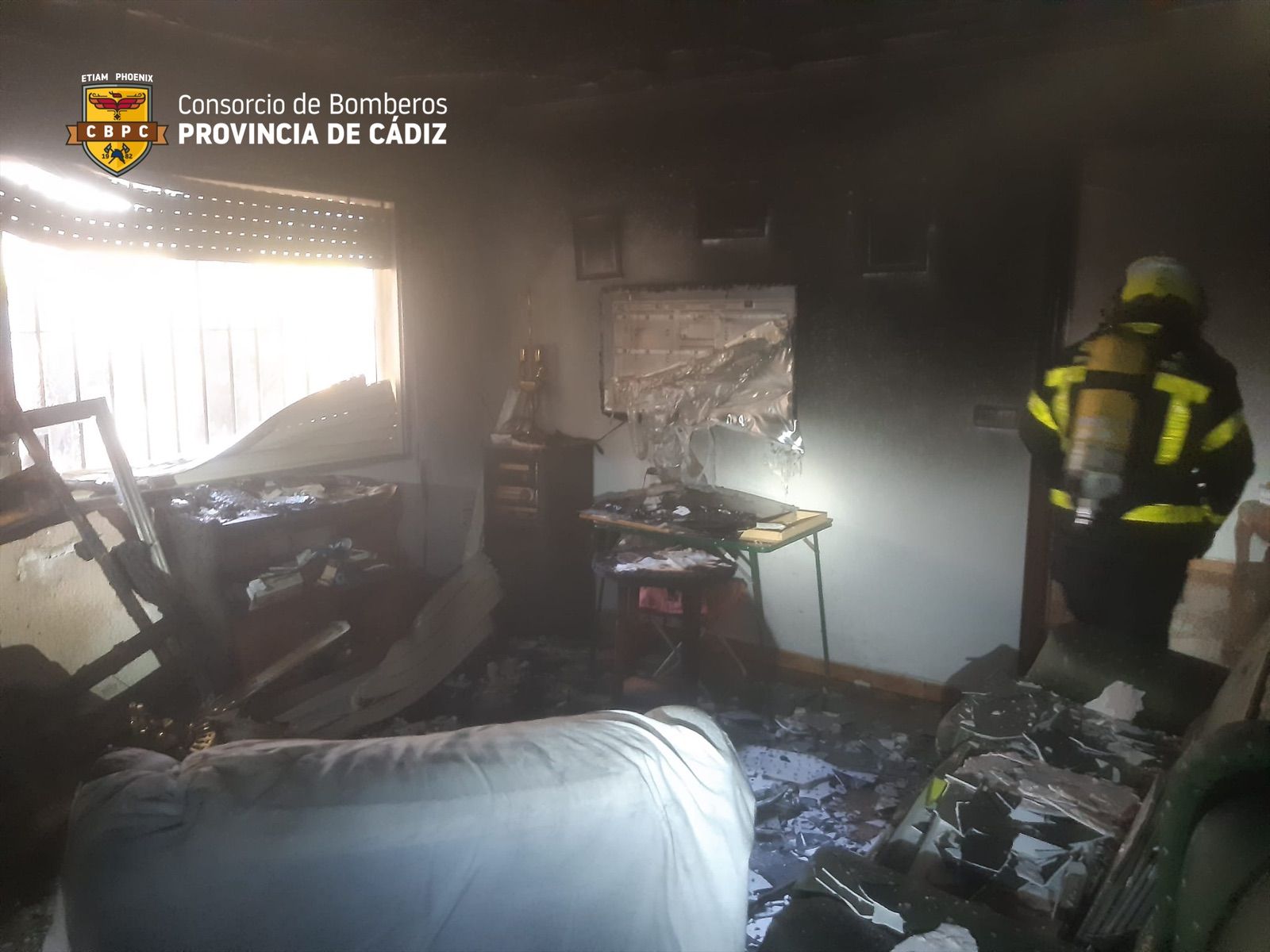 Incendio en una vivienda de Jerez.