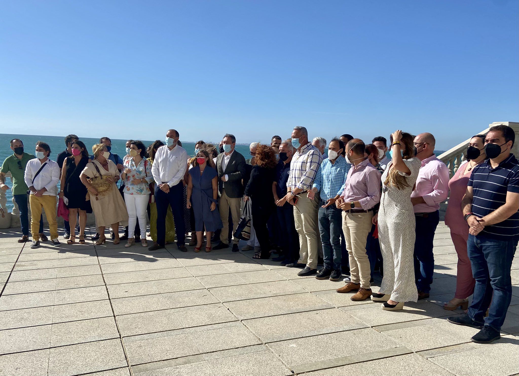 La cúpula del socialismo gaditano, el pasado lunes, con Juan Espadas.