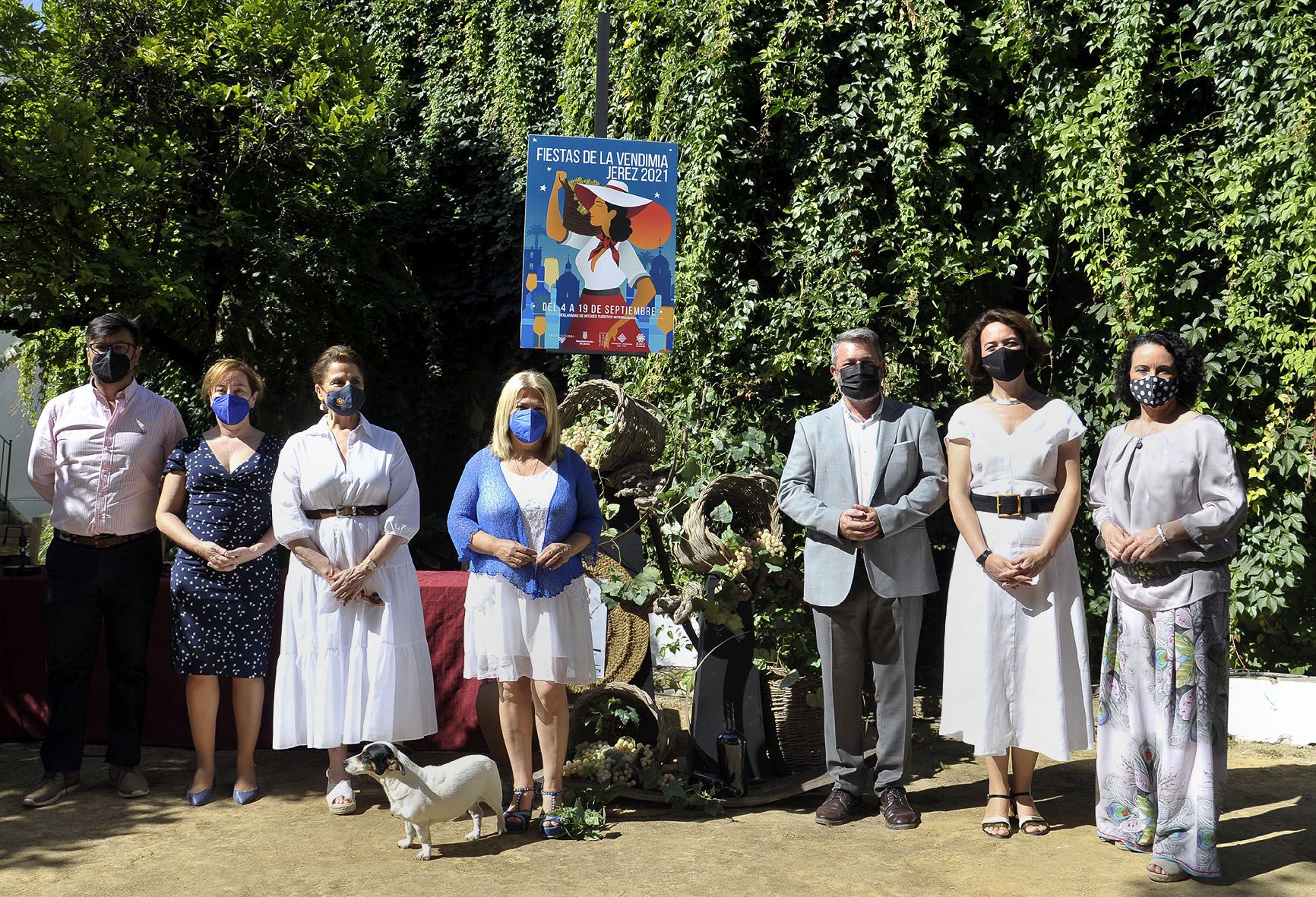 Participantes en la presentación de las Fiestas de la Vendimia 2021 en Jerez, este miércoles en Campo Real.
