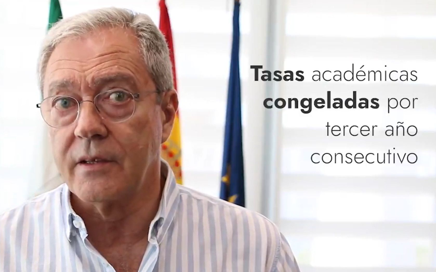 Rogelio Velasco, en el vídeo en el que presume de las medidas sobre la universidad.