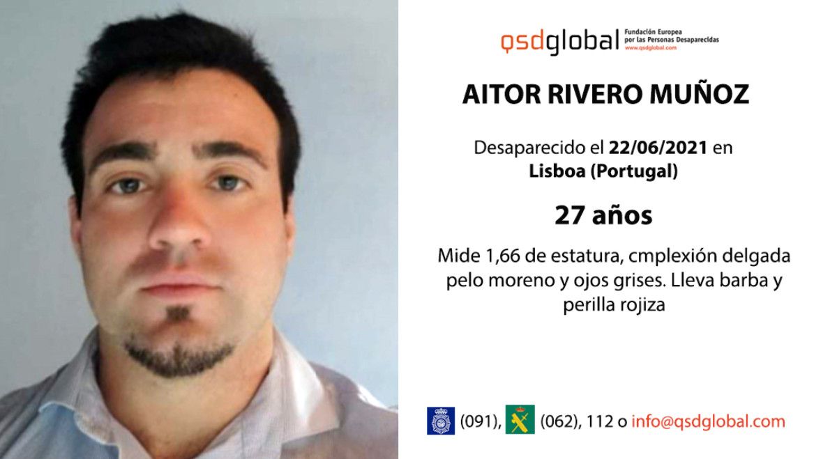 Aitor Rivero Muñoz, desaparecido en Lisboa.