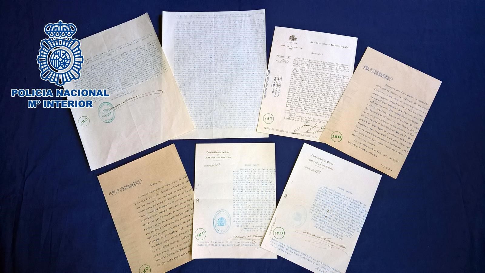 Documentos de la Guerra Civil recuperados por la Policía Nacional. 