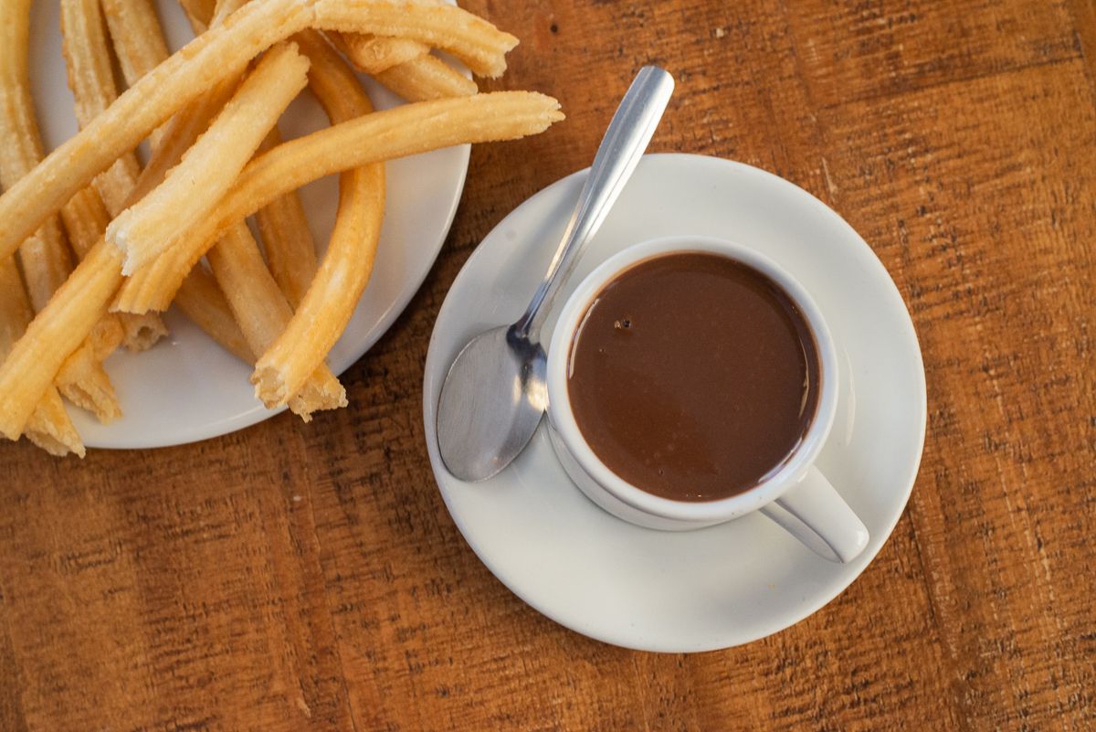 Churros con chocolate en El Cafetín.