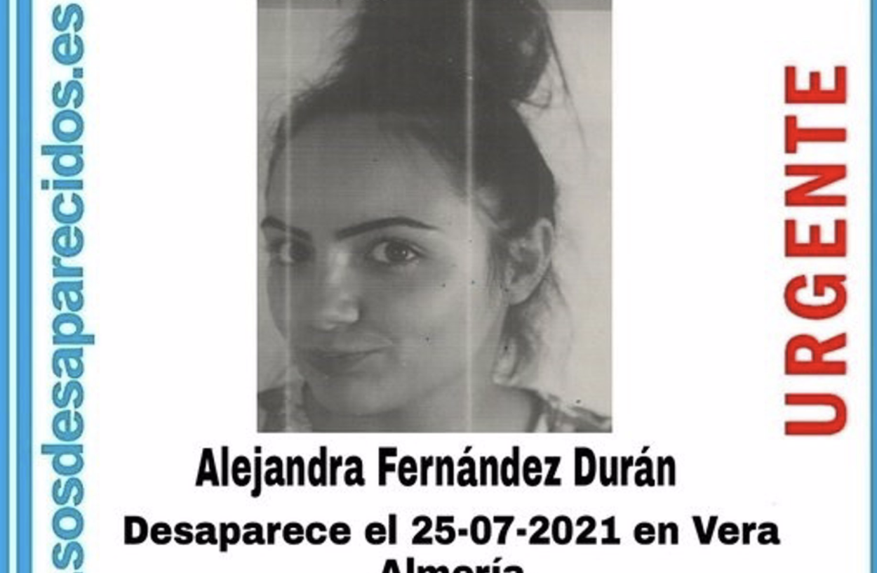 Alejandra Fernández Durán, desaparecida en Vera.