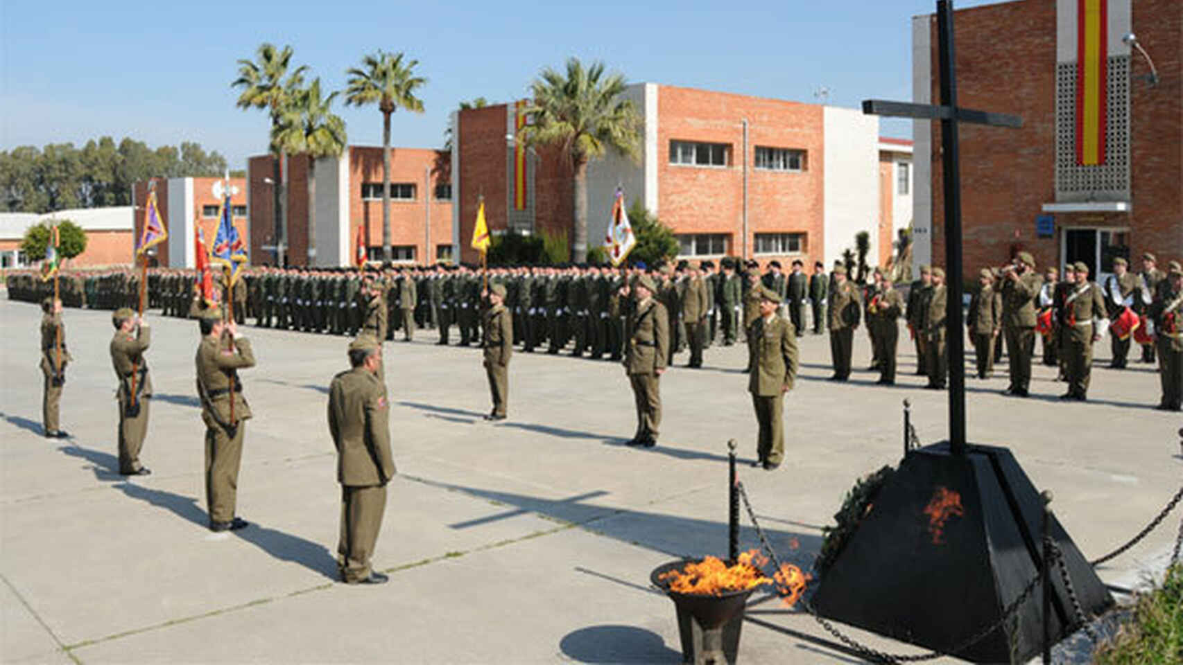 Una imagen de un acto de militares en el cuartel de Camposoto, en San Fernando