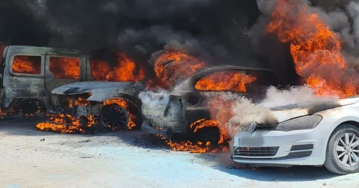 Un momento del incendio.