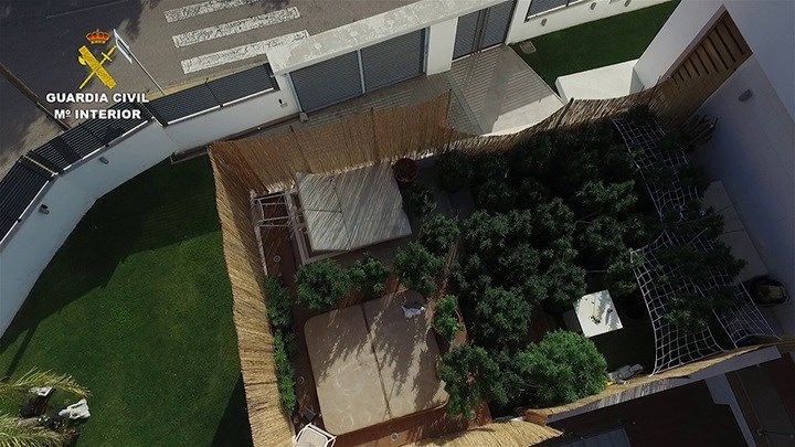 Vista aérea de la terraza.