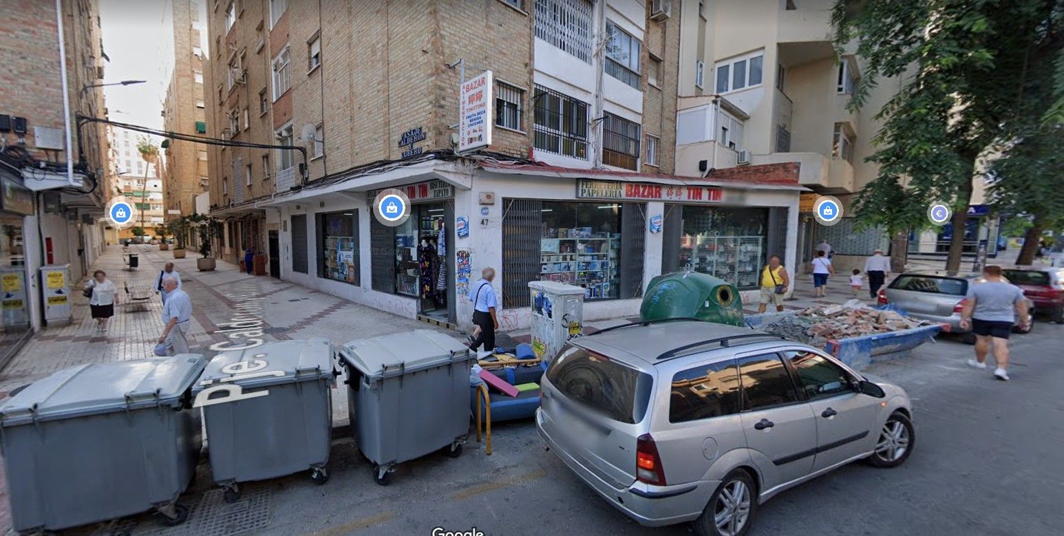 Una fotografía de Google Maps de Málaga, entre el Paseo de los Tilos y el Pasaje donde se encontró al agresor.