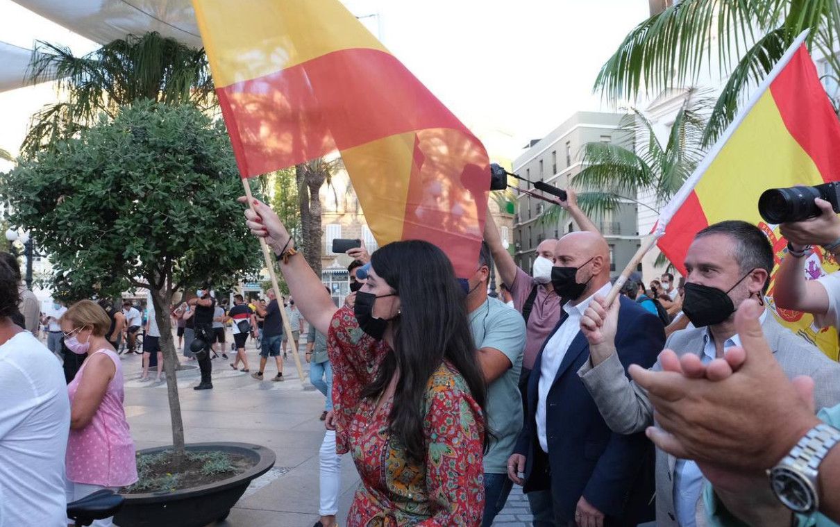 Macarena Olona, posible candidata de Vox en Andalucía, en un acto celebrado en Cádiz.