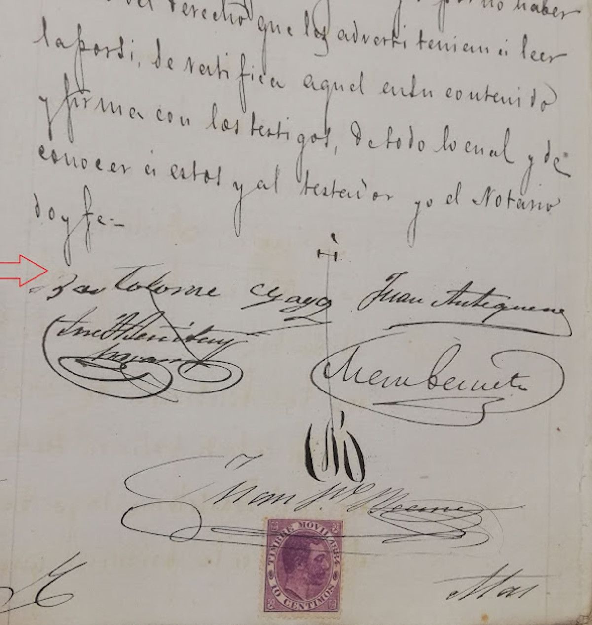 Colofón del testamento de Bartolomé Gago.