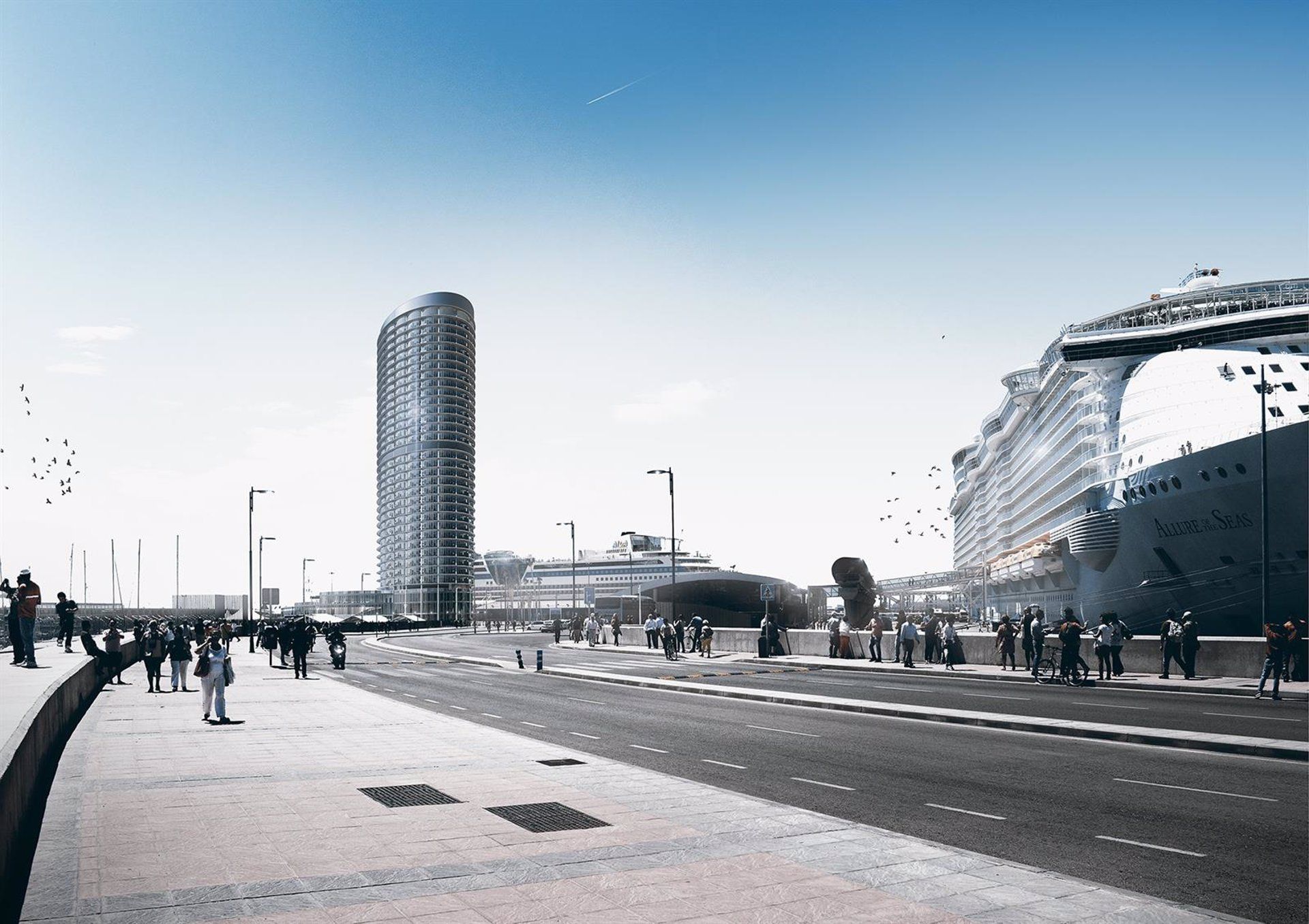 Torre del Puerto, el rascacielos de Málaga que rechaza el Ministerio de Cultura, tendrá 116 metros de altura. 