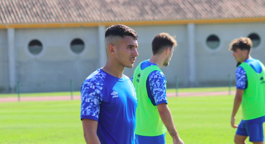 Daviti, en su primer entrenamiento.   XEREZDFC